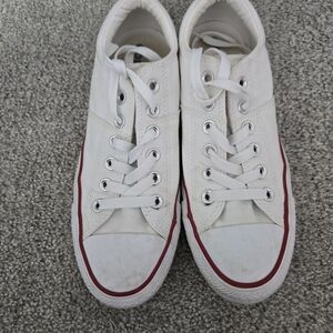 Converse All Star White Sneakers with Red Accent